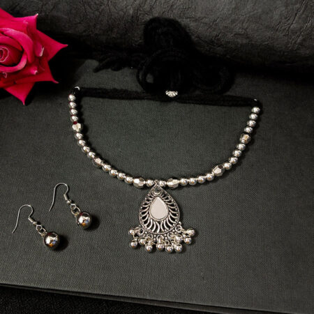 Oxidised Plated Necklace Set